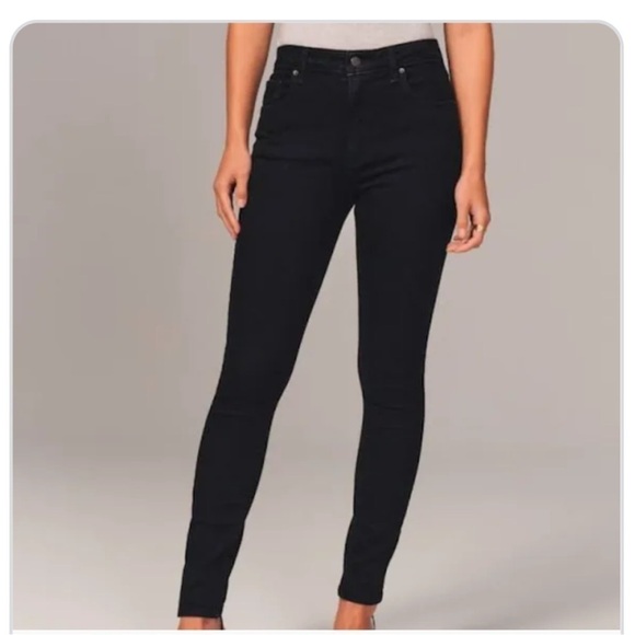 Abercrombie & Fitch | Simone High Rise Super Skinny Black Denim Jeans Size 4S - Picture 1 of 10